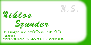 miklos szunder business card